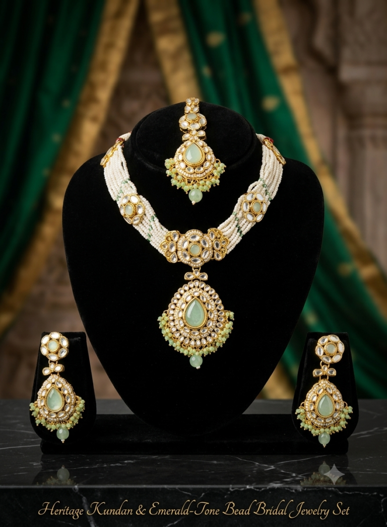 Heritage Kundan & Emerald Bridal Set.