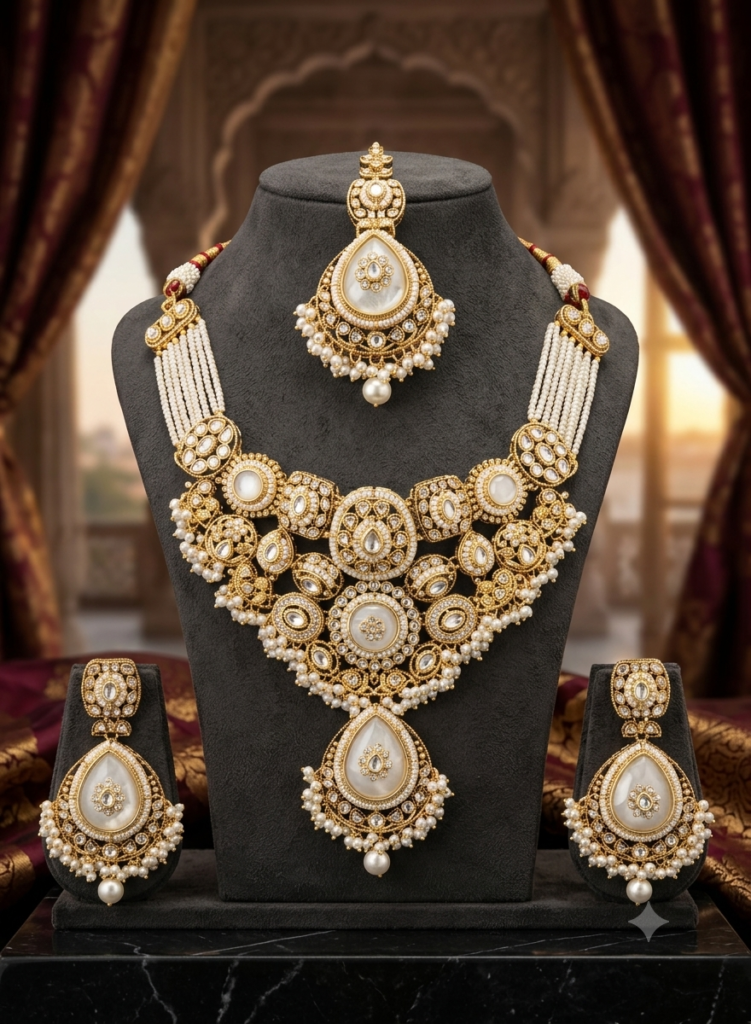Kundan & Pearl Jewelry Set