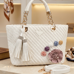 Luxurious White Tote Bag